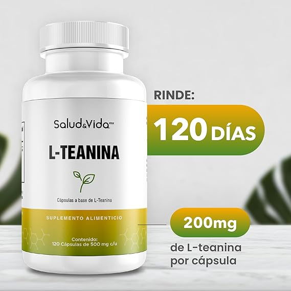 L-Teanina - Aminoácido 200 mg por Porción (1 al Día) | 120 Cápsulas | S&V | Sin 