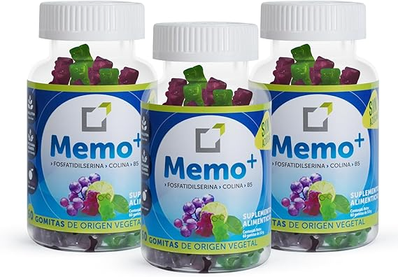 Fosfatidilserina 100 mg | 60 gomitas sin azúcar | Concentración, memoria| Combo 