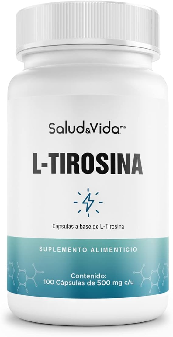 L-Tirosina 1500 mg por porción (3 Cápsulas) | 100 Cápsulas | S&V | Sin Gluten y 