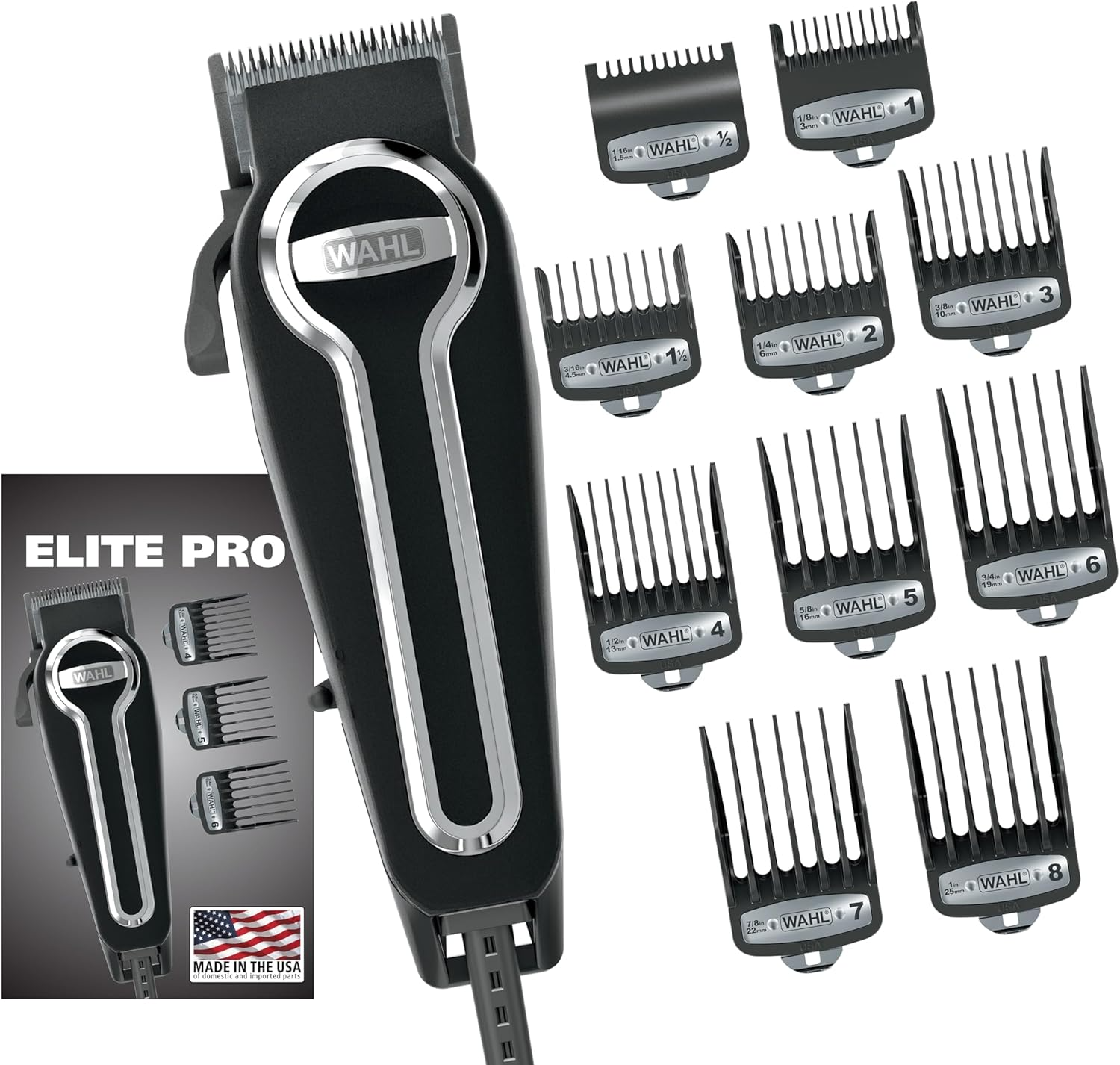 Wahl Clipper Elite Pro Kit de corte de pelo de alto rendimiento para hombres, in