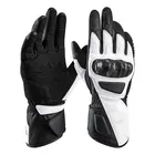 Guante BSDDP de cuero con fibra de carbono Retro BLANCO