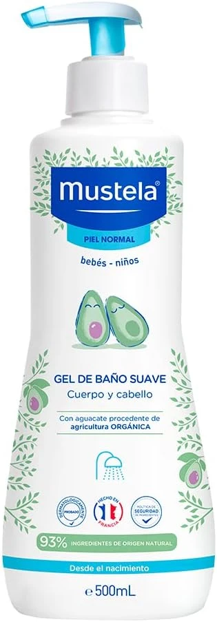 Gel de Baño Corporal Suave Mustela, Bebés y Niños, 500 ml
