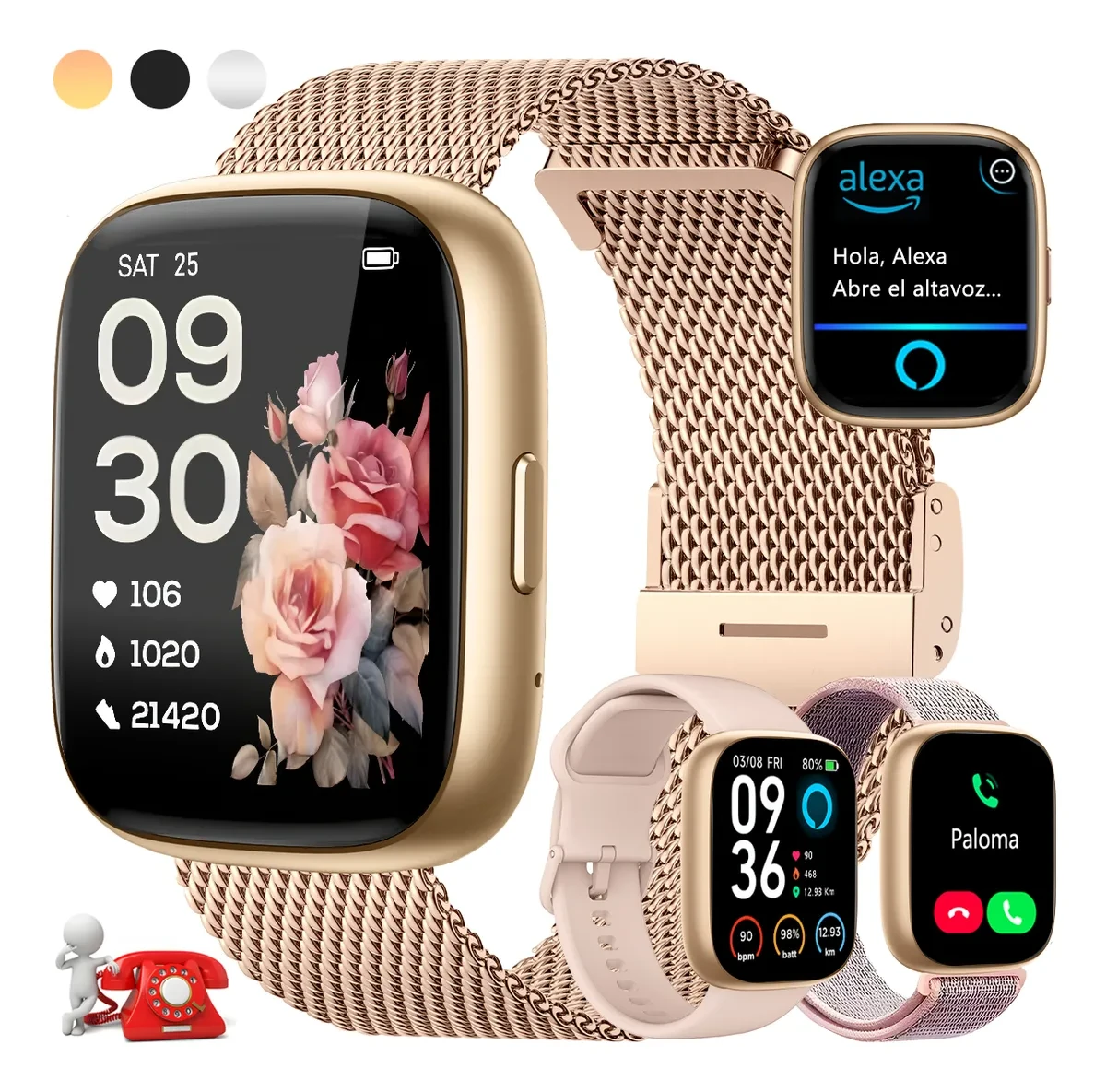 Reloj Smartwatch Reloj Inteligente Bluetooth Llamada Alexa