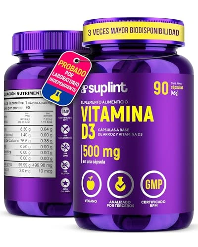 Suplemento de Vitamina D3 400 UI (10μg) | Apoyo para la Salud Ósea, Dental, Muscular e Inmunológica | Vitaminas para Mujer y Hombres | Vegano, Sin OGM | Hecho en Holanda | 90 Cápsulas