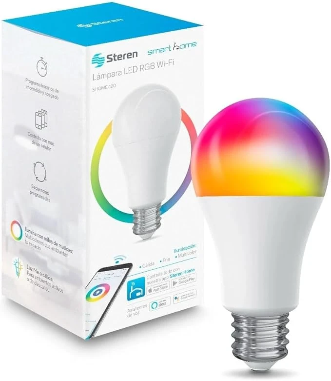Steren SHOME-120 Foco LED Wi-Fi multicolor, de 10W