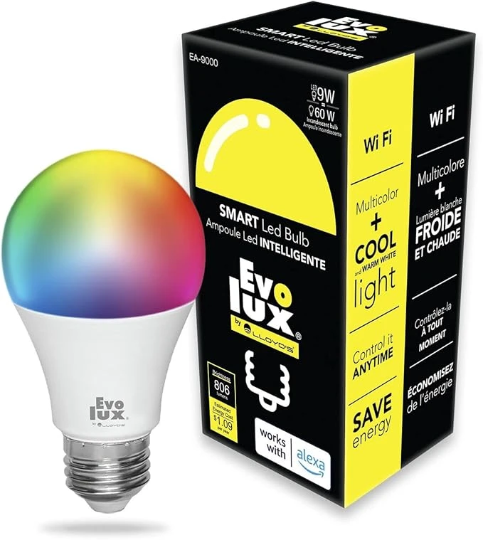 Foco LED Inteligente, WiFi A19, Configuración Automática