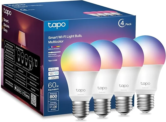 Focos Inteligentes Wi-Fi, Multicolor, Control Remoto de APP y Control de Voz, Compatibles con Alexa