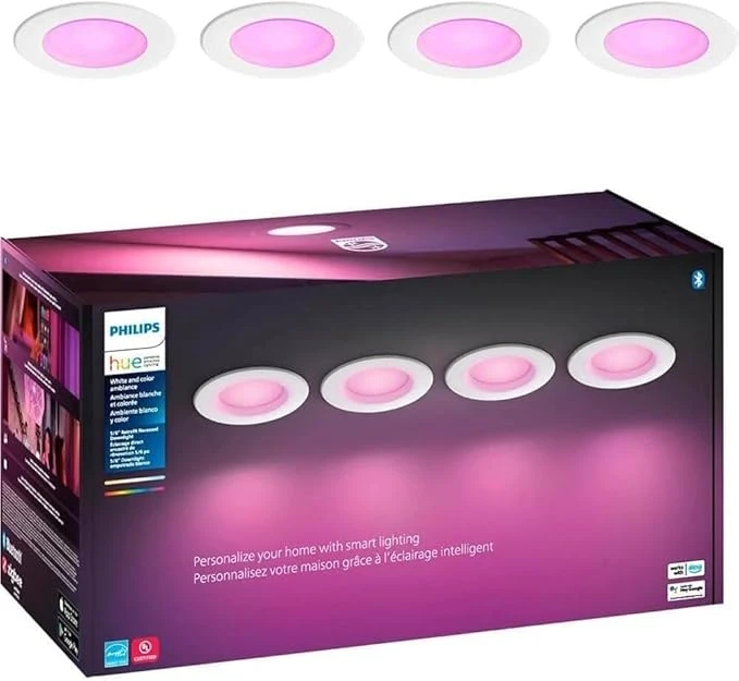 Focos de Techo Philips Hue 4  Inteligentes -Luz Multicolor
