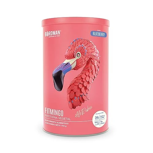 Birdman Fitmingo: Proteína Vegana con Fit, Beauty y Balance Blends. Con Ácido Hialurónico, Inositol, Potenciadores de Colágeno, Vitamina C, Vitamina D3, Zinc, Enzimas Digestivas y Svetol. Sabor Blueberry 510g