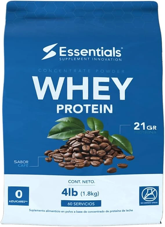 100% Whey Proteína Concentrada de suero de leche | Essentials Innovation (Cafe)