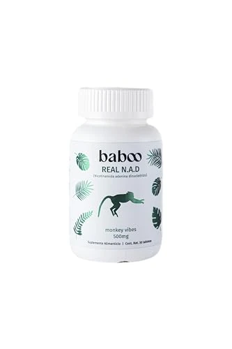 Baboo REAL NAD PREMIUM a Base de Jengibre, Vitamina B3 y Cobre, 500mg (Comparado con True N.A.D Piping Rock)