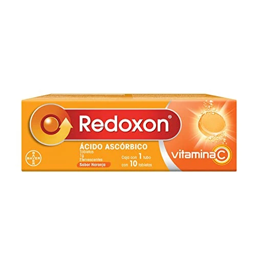 Redoxon Vitamina C 1000mg, Vitamina C Diária, Prevención de Resfriados, Sabor Naranja, 10 Tabletas Efervescentes