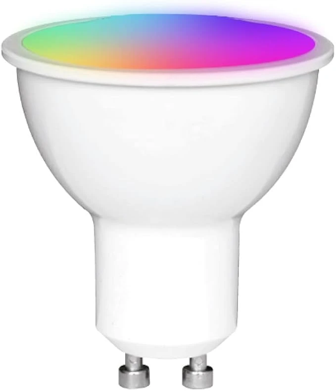 Tecnolite - Foco Inteligente LED de 5W de Potencia, Base GU10, Luz RGB + Blanca, Atenuable, Compatible con App móvil y Asistentes de voz