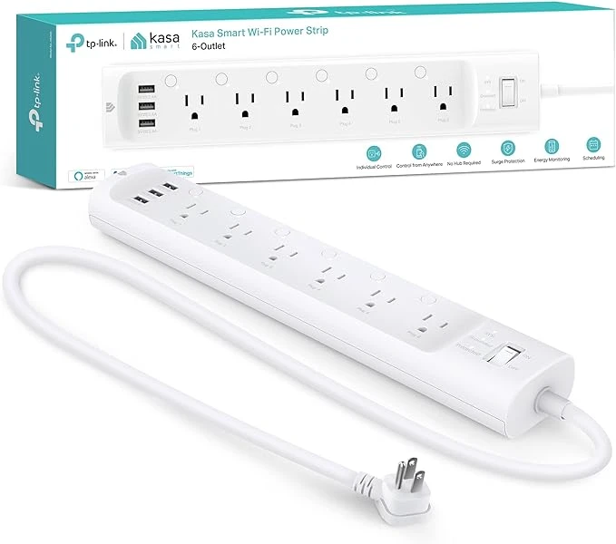 Enchufe inteligente, Tira de electricidad inteligente, 1 paquete, Blanco