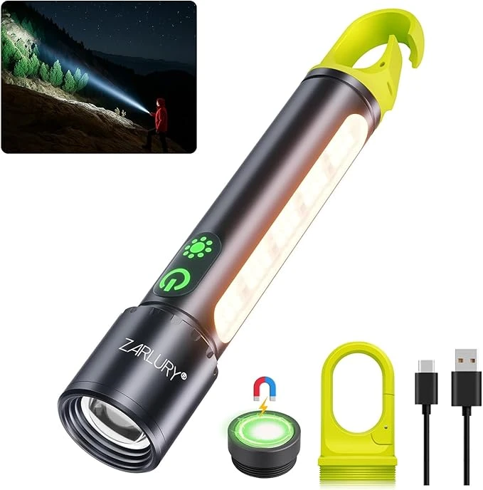 Linterna LED Recargable de Alta Potencia COB