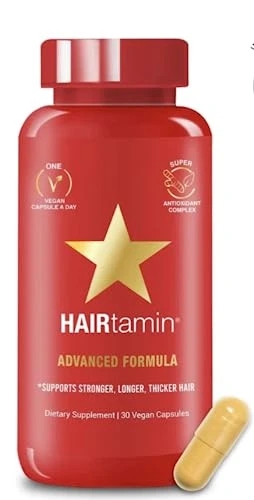 HAIRtamin Biotina sin gluten, 30 cápsulas vegetarianas Para un cabello más fuerte, más largo y más grueso