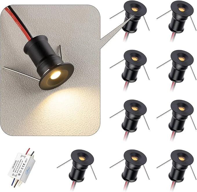 Mini foco LED HHTUN 902 DC12V 1W, ideal para estanterías, armarios y vitrinas