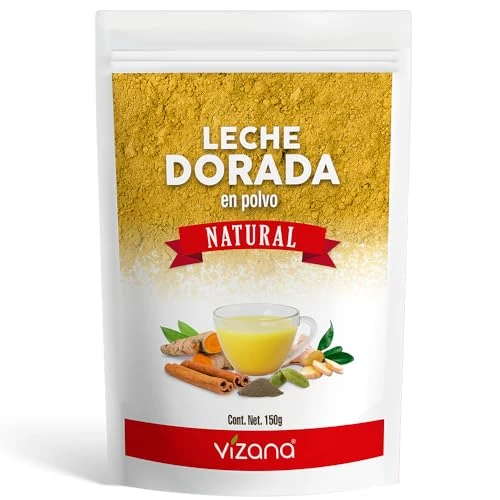 VIZANA NUTRITION | Leche Dorada Natural en Polvo 150g (con Cúrcuma, Jengibre, Canela, Cardamomo y Pimienta Negra)