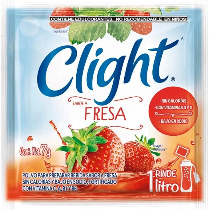 Bebida en Polvo sabor Fresa, 7grs