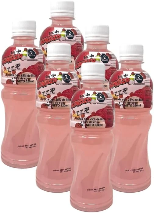 Bebida oriental sabor Litchi con trozos de Coco 6 pack