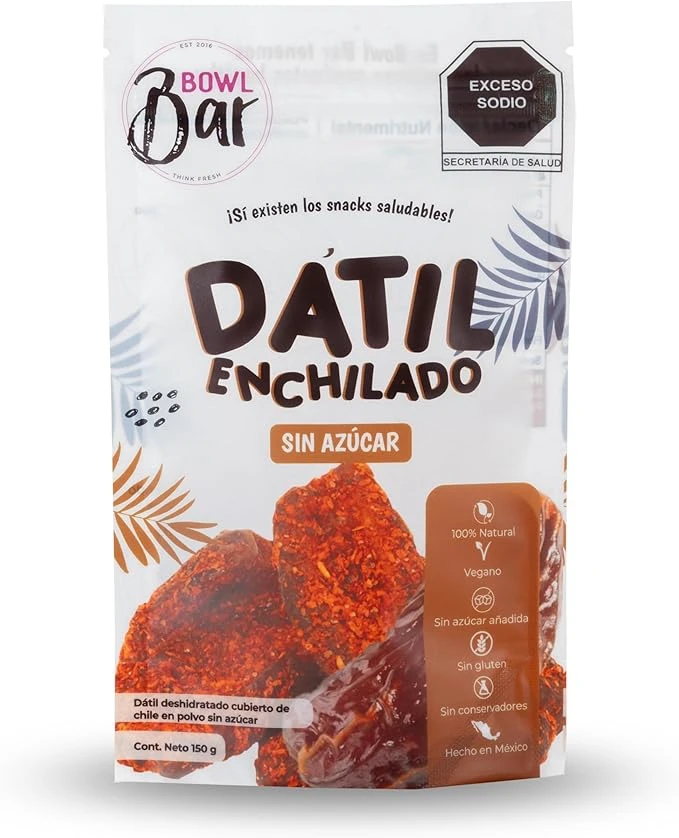 Dátil Enchilado 100% natural, vegano, sin azúcar añadida, sin gluten y sin conservadores. 150gr