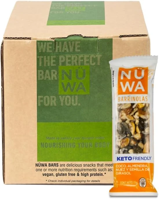 Barritas de Cacao - Veganas - Snack Saludable - Vitamina E - Sin Azúcar Añadida - 20 pz - Ingredientes Naturales - Sin Conservadores - Sin Gluten