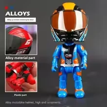 Modelo Transformable muñeca jinete aleación casco Transformable Azul