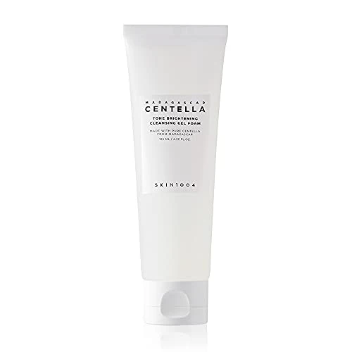 SKIN1004 Tone Glowing - Espuma de gel limpiador, 4.2 fl oz, removedor de maquillaje y limpiador facial con Madagascar Centella Asiatica y MadeWhite, limpiador facial de gel hidratante coreano, cuidado de la piel coreano