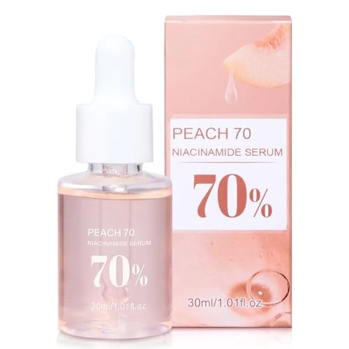 Peach 70 - Suero de niacinamida, suero corrector de manchas oscuras para hidratación facial, suero facial para piel grasa, limpieza diaria