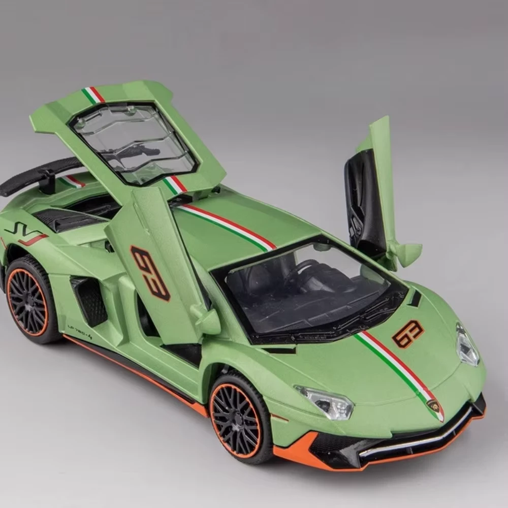 Lambor Aventador SVJ LP780-4 modelo de coche deportivo juguete Diecast Metal